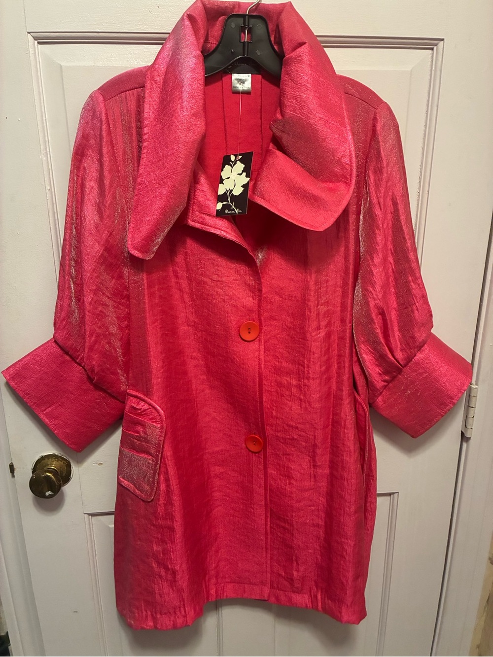 Damee brand fuscia party swing style jacket -size Large -NWT